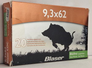 Cartouches BLASER CDC 9,3x62 – 16,2 g / 250 gr