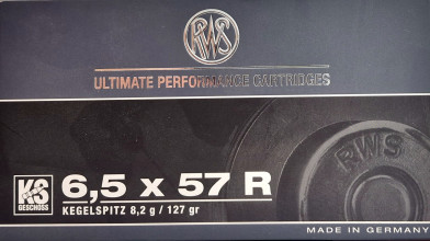 Cartouches RWS Kegelspitz 6.5x57 R – 8,2 g / 127 gr