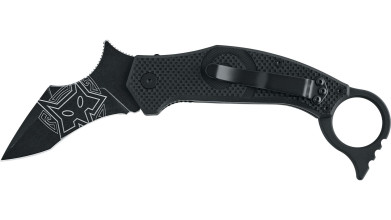 Photo CO10044-03.jpg Couteau pliant Fox Knives Wihongi Moa Blackwash FX-653 lame N690Co 70 mm