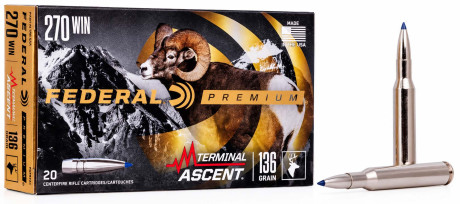 Cartouches Federal Premium Terminal Ascent .270 ...
