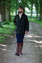 Photo V10266-01.jpg Veste de chasse homme Huntex Premium verte en coton huilé 8 oz