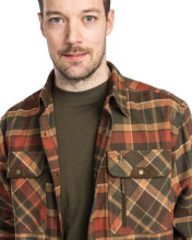 Photo V40028-05.jpg Chemise homme Pinewood Prestwick Exclusive M's 767 D.Green/Terracotta en flanelle