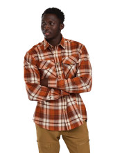 Photo V40275-01.jpg Chemise Pinewood Härjedalen à carreaux terracotta et marron pour homme