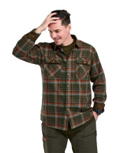 Photo VE40278-02.jpg Chemise Pinewood Prestwick Exclusive à carreaux vert et orange brûlé pour homme
